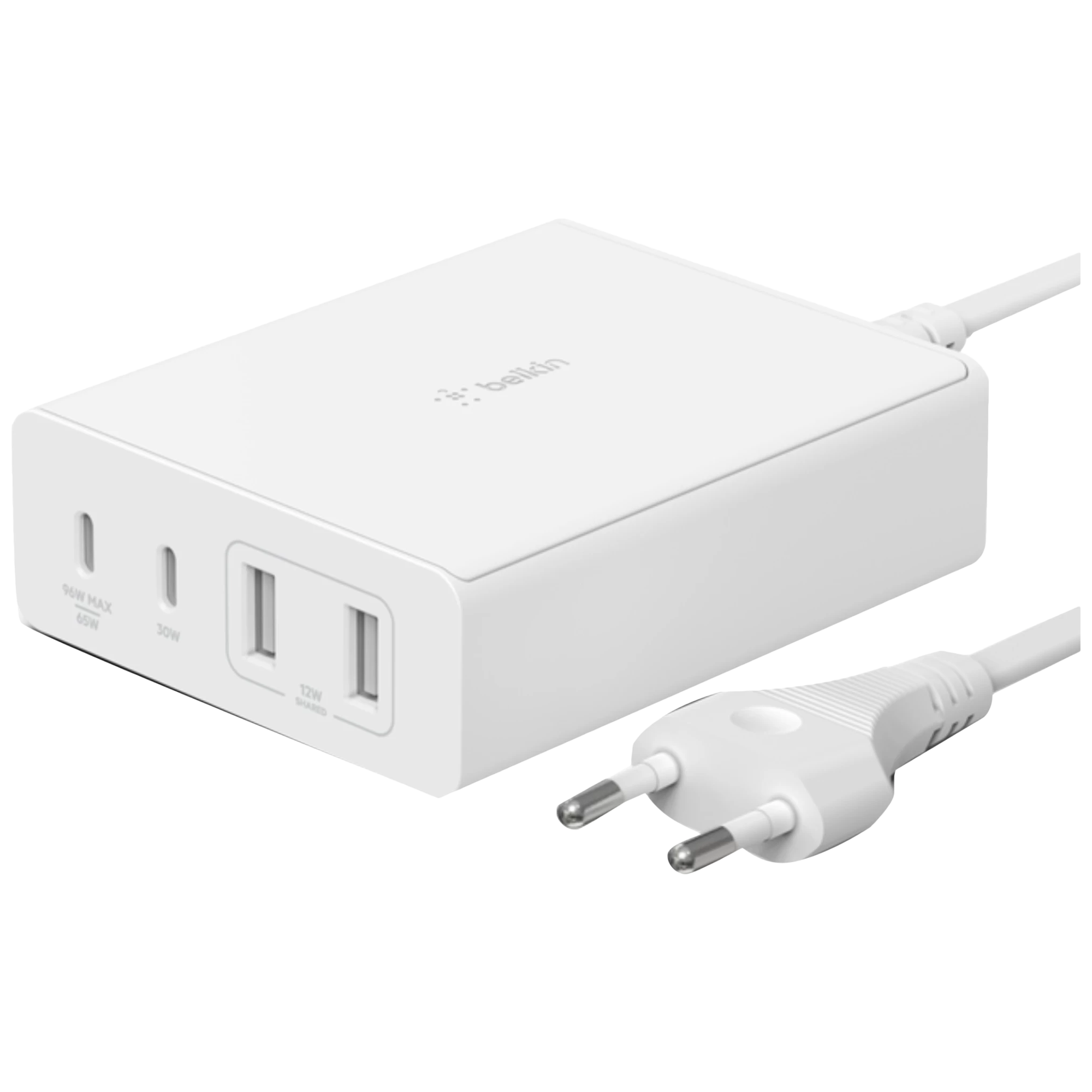 belkin BoostCharge Pro 108W Type A and Type C 4 Port GaN Charger (Fast  Charge 3.0, White)